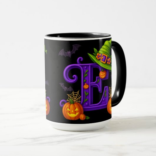 Witchy Halloween Initiaal "E" Mok (Voorkant rechts)