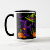 Witchy Halloween Initiaal "F" Mok (Links)