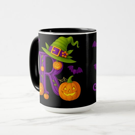 Witchy Halloween Initiaal "R" Mok (Voorkant links)