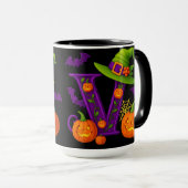 Witchy Halloween Initiaal "V" Mok (Voorkant rechts)