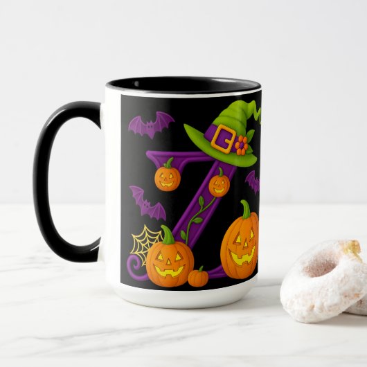 Witchy Halloween Initiaal "Z" Mok (Met donut)