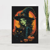 Witchy Halloween Kaart (Voorkant)