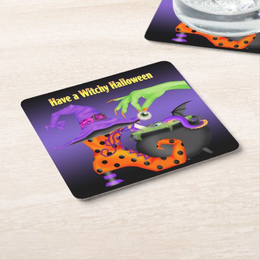 Witchy Halloween Paper Onderzetters (Schuin)