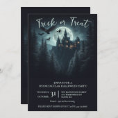 Witchy Halloween Party Kaart (Voorkant / Achterkant)