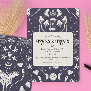 Witchy Halloween Party Mystic Occulte Symbolen Vol Kaart