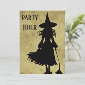 Witchy Halloween Party Uitnodiging (Staand voorkant)