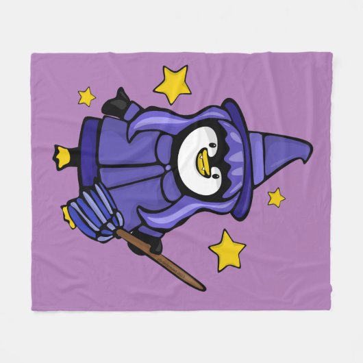 Witchy Halloween Penguin Fleece Deken (Voorkant (Horizontaal))