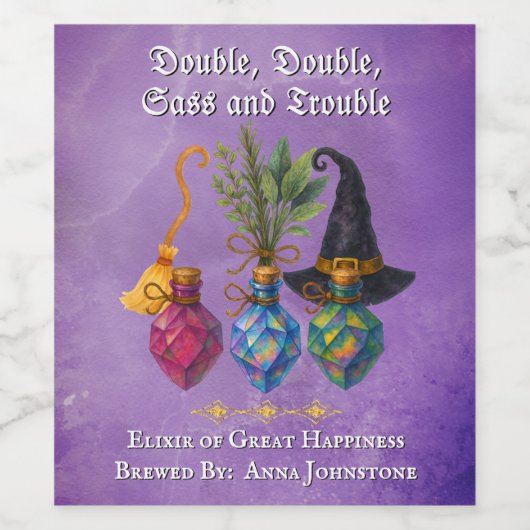 Witchy Halloween Potion Cocktail Party Wijn Etiket (Enkel label)