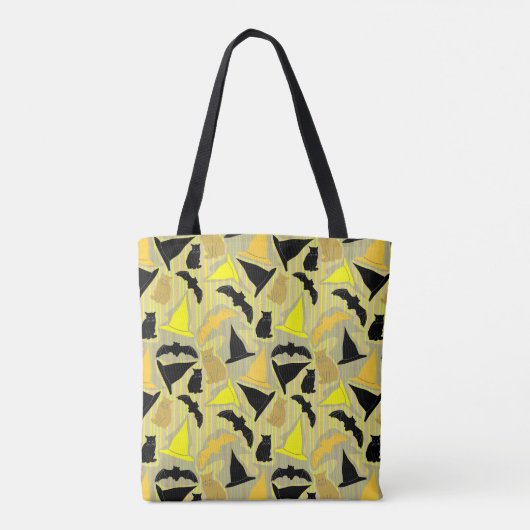 Witchy Halloween Stripes Tote Bag (Achterkant)