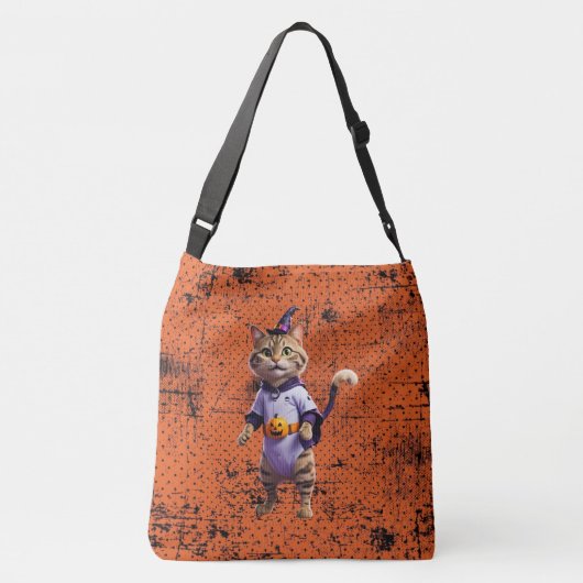 Witchy Halloween Tabby Crossbody Tas (Achterkant)