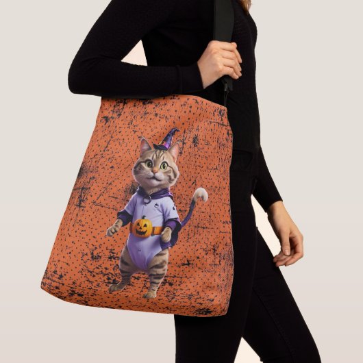 Witchy Halloween Tabby Crossbody Tas (Dichtbij)