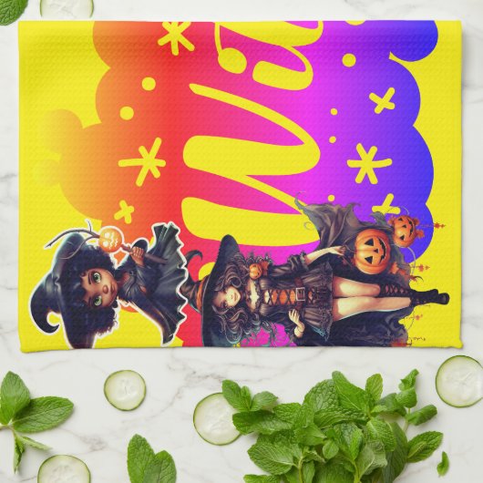 Witchy Halloween Theedoek (Gevouwen)