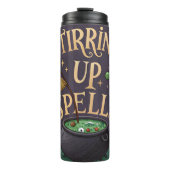 Witchy Halloween Thermal Tumbler Stirring Up Spell Thermosbeker (Voorkant)