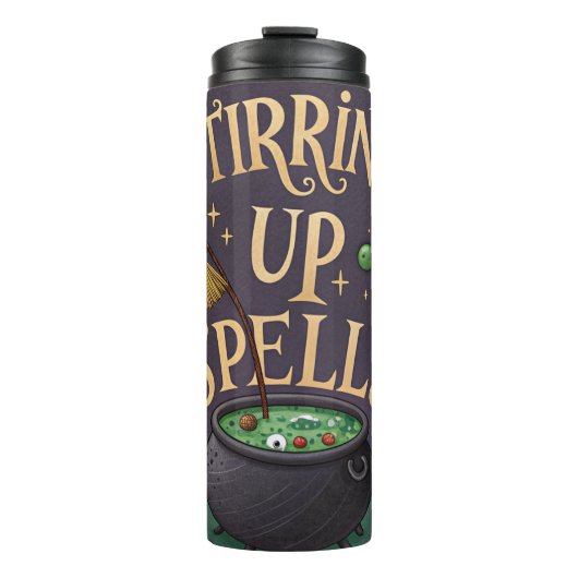 Witchy Halloween Thermal Tumbler Stirring Up Spell Thermosbeker (Voorkant)