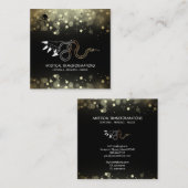 *~* Witchy Hand Gold Snake Moon Magic Boho Black Vierkante Visitekaartje (Voorkant / Achterkant)