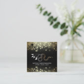 *~* Witchy Hand Gold Snake Moon Magic Boho Black Vierkante Visitekaartje (Staand voorkant)