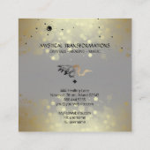 *~* Witchy Hand Gold Snake Moon Magic Boho Gray Vierkante Visitekaartje (Achterkant)