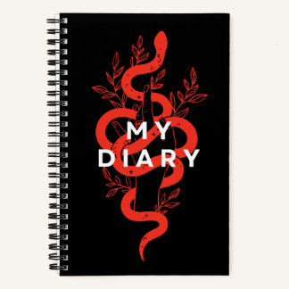 Witchy Hand met Snake Zwart en Rood Notitieboek