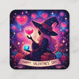 Witchy hart liefde Valentijnsdag magische Kaarten Vierkante Visitekaartje