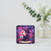 Witchy hart liefde Valentijnsdag magische Kaarten Vierkante Visitekaartje (Staand voorkant)