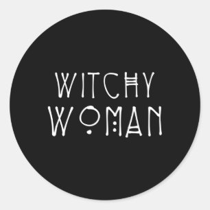 Witchy heks Wiccan en Pagan Halloween Ronde Sticker