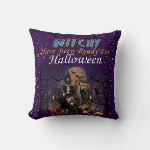 Witchy is klaar voor Halloween Kussen