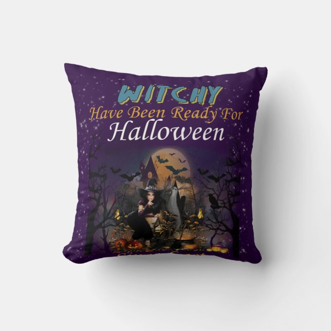 Witchy is klaar voor Halloween Kussen (Voorkant)