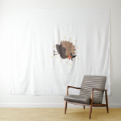 Witchy kalkoen met pet en sprankelende sterretjes wandkleed (In Situ (horizontaal))