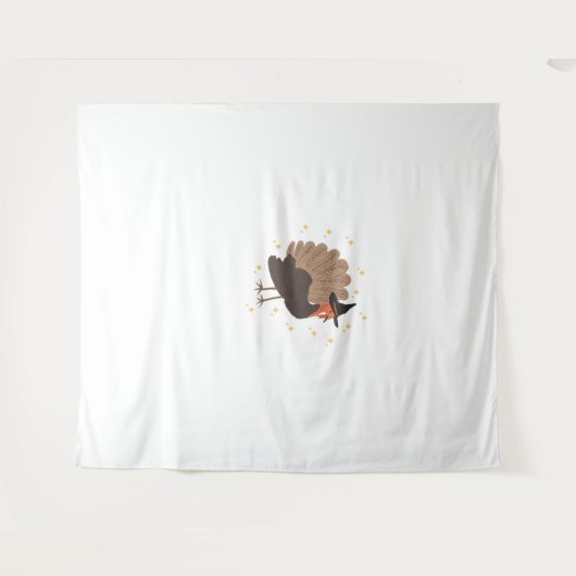 Witchy kalkoen met pet en sprankelende sterretjes  wandkleed (Voorkant (horizontaal))
