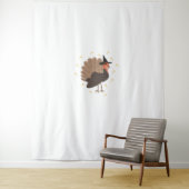 Witchy kalkoen met pet en sprankelende sterretjes wandkleed (In situ)