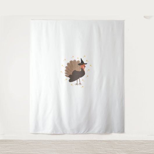 Witchy kalkoen met pet en sprankelende sterretjes wandkleed (Voorkant)