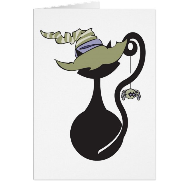 Witchy-Kat op Green Pet-kaart (Voorkant)