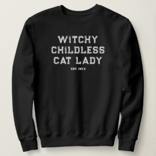 Witchy Kinderloze Kat Dame Custom Est. Vrouwen zwa Trui