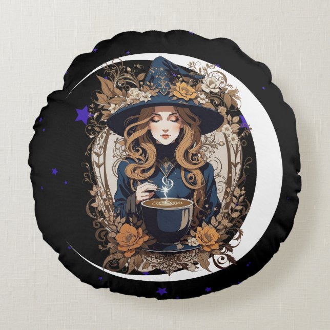 Witchy Kitchen Rond Kussen (Voorkant)