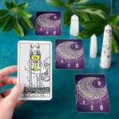 Witchy Lace Moon op Paarse Pokerkaarten (Insitu)