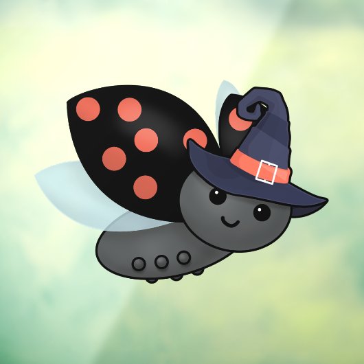 Witchy Ladybug Raamsticker (Vel 3)