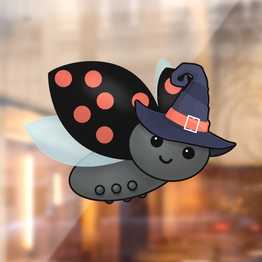 Witchy Ladybug Raamsticker (Vel 2)