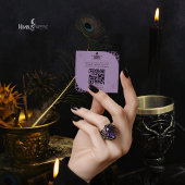 Witchy Lavender Halloween Quick Response Card Vierkante Visitekaartje
