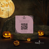 Witchy Lavender Halloween Quick Response Card Vierkante Visitekaartje