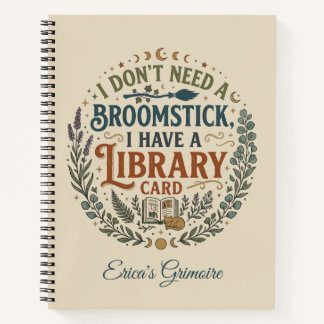 Witchy Librarian Library Card Book Lover Custom Notitieboek