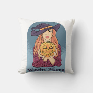 Witchy Mama Ghost Funny Halloween Groovy Kussen
