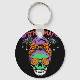 Witchy Mama Halloween Skull Witch Mam Sleutelhanger