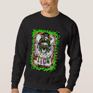 Witchy Mama Halloween Skull Witch Mama Women Spook Trui