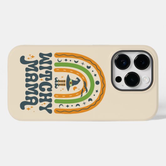 Witchy Mama Moeder Regenboog Groovy Halloween Case-Mate iPhone Case (Achterkant (horizontaal))