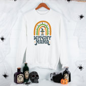 Witchy Mama Moeder Regenboog Groovy Halloween Trui