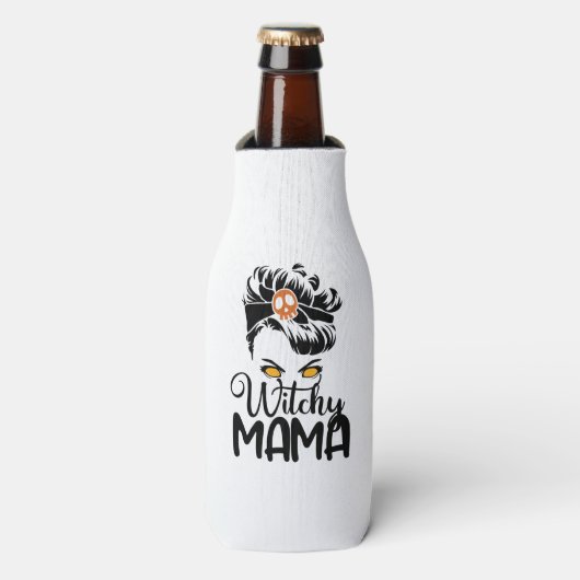 Witchy Mama, Scary Witch Mam Halloween Gifts Flesjeskoeler (Fles Voorkant)