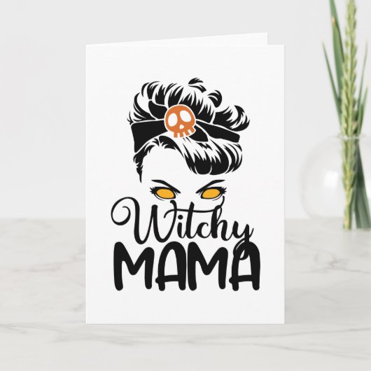 Witchy Mama, Scary Witch Mam Halloween Gifts Kaart (Voorkant)