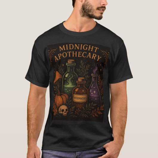 Witchy Midnight Apothecary Shirt – Potion & Herb S (Voorkant)