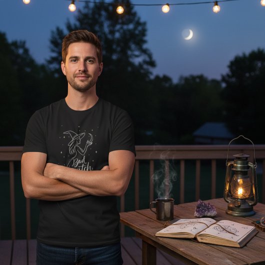 Witchy Minimal — Bad Witch Vibes Modern Line Art T-shirt