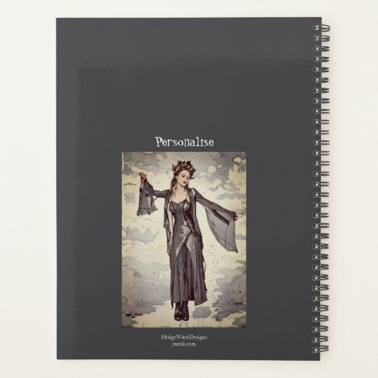  Witchy Mischief Fun Quote Grey Journal Planner (Achterkant)